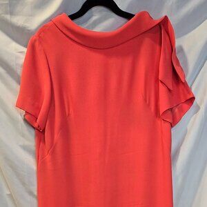 Vintange Greer Dress Woolf Brothers Coral Pink Size 16 Matching Belt Button-up